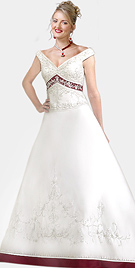 Off-The-Shoulder Satin Bridal Gown