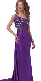 Purple Evening Gowns - One Shoulder Gowns