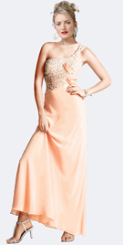 Evening Dress- Beaded One Shoulder Evening Gowns 