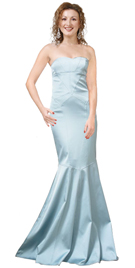 Silk Satin Angelic Gown Is Strapless Wonder In Sky Blue color