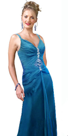 Silk Chiffon Ruched Evening Gown