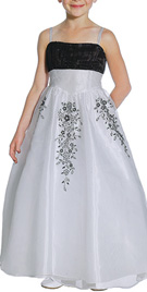 Beautiful Embroidered Flower Girl Gown