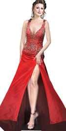 Sexy A-Line Beaded Prom Dress