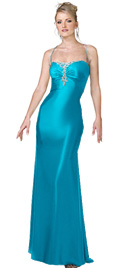 Center Bust Beaded Prom Gown 