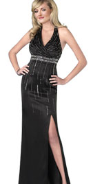 Beaded Patterned Evening Dress 