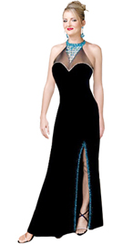 Black jersey Prom Dresses with Jewel Front 