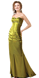 Pleated Satin Evening Gown 