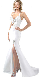 Front Slit Evening Gown 