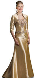 Golden Floor Touching Winter Dress